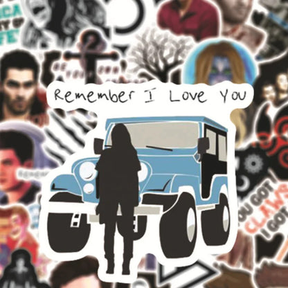 50PCS Teen Wolf Graffiti Stickers - Exquisite Creative DIY Decorative Decals for Suitcases, Skateboards, Water Bottles, Helmets, Guitars, and Stationery Cases