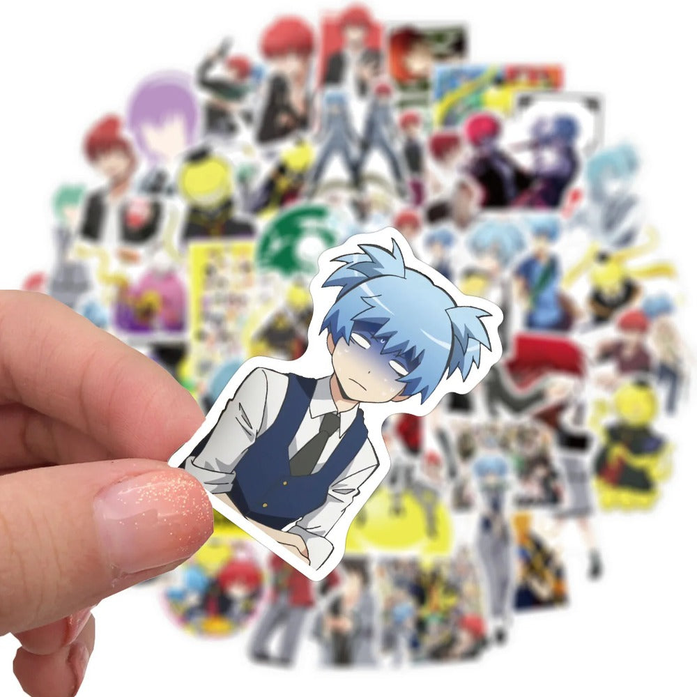 50PCS Assassination Classroom Stickers - Anime Teacher Decals for Laptops, Notebooks, School Supplies & Manga Fan Gifts
