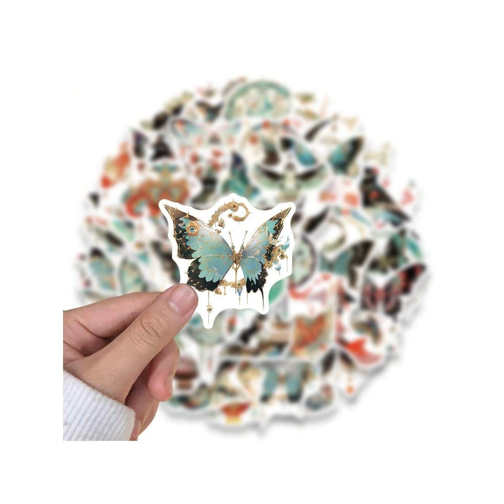 50PCS Chinese-Style Kite Vintage Series Graffiti Stickers Exquisite, Fashionable, Creative DIY Journal Decals Suitable for Skateboards, Guitars, Laptops, and Stationery Cases