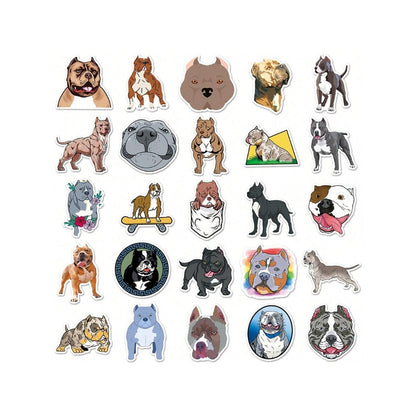 50PCS Cartoon Bully Dog Graffiti Stickers Exquisite, Stylish, Creative DIY Decorative Decals Suitable for Refrigerators, Water Cups, Guitars, Helmets, Stationery Boxes, and Desktops