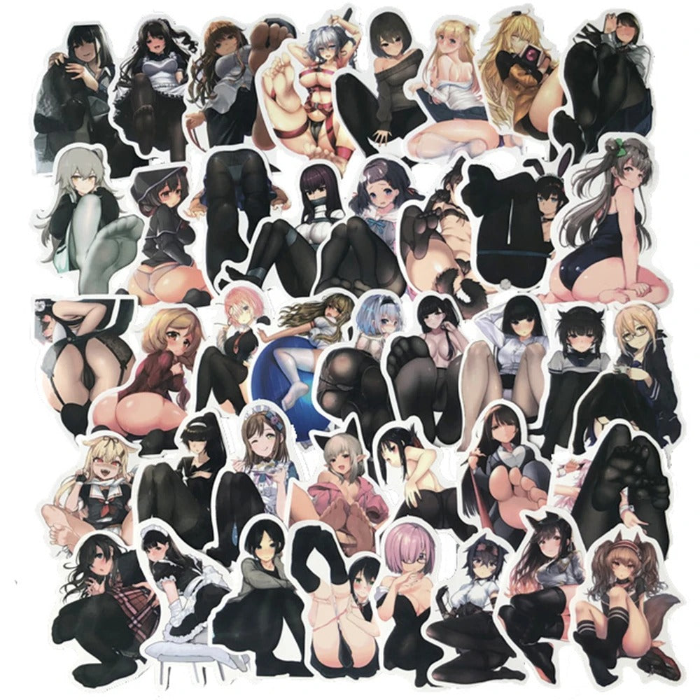 50PCS Anime Girl Stickers - Kawaii Style Decals for Laptops, Planners, Water Bottles & Japanese Pop Culture Gifts