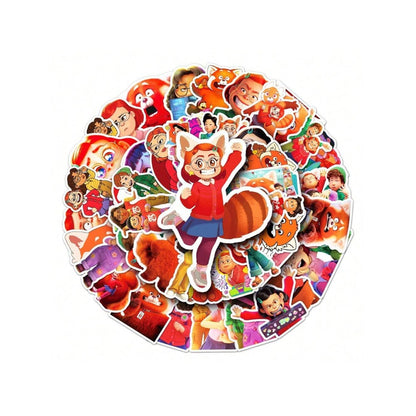 50PCS Animated Movie Youthful Transformation Cute Doodle Stickers Exquisite Fashion Creative DIY Journal Decorative Decals Suitable for Suitcases, Laptops, Skateboards, and Stationery Cases