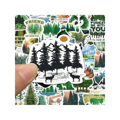 50PCS Outdoor Forest Animal Doodle Stickers Exquisite, Stylish, Creative DIY Journal Decorations Suitable for Helmets, Cars, Suitcases, Skateboards, Water Bottles, and Stationery Cases