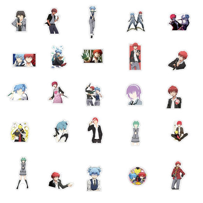 50PCS Assassination Classroom Stickers - Anime Teacher Decals for Laptops, Notebooks, School Supplies & Manga Fan Gifts