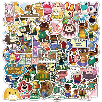 50PCS Animal Crossing Inspired Stickers - Chill Island Life Doodle Decals for Planners, Switch Consoles & Cozy Gaming Merch Collection