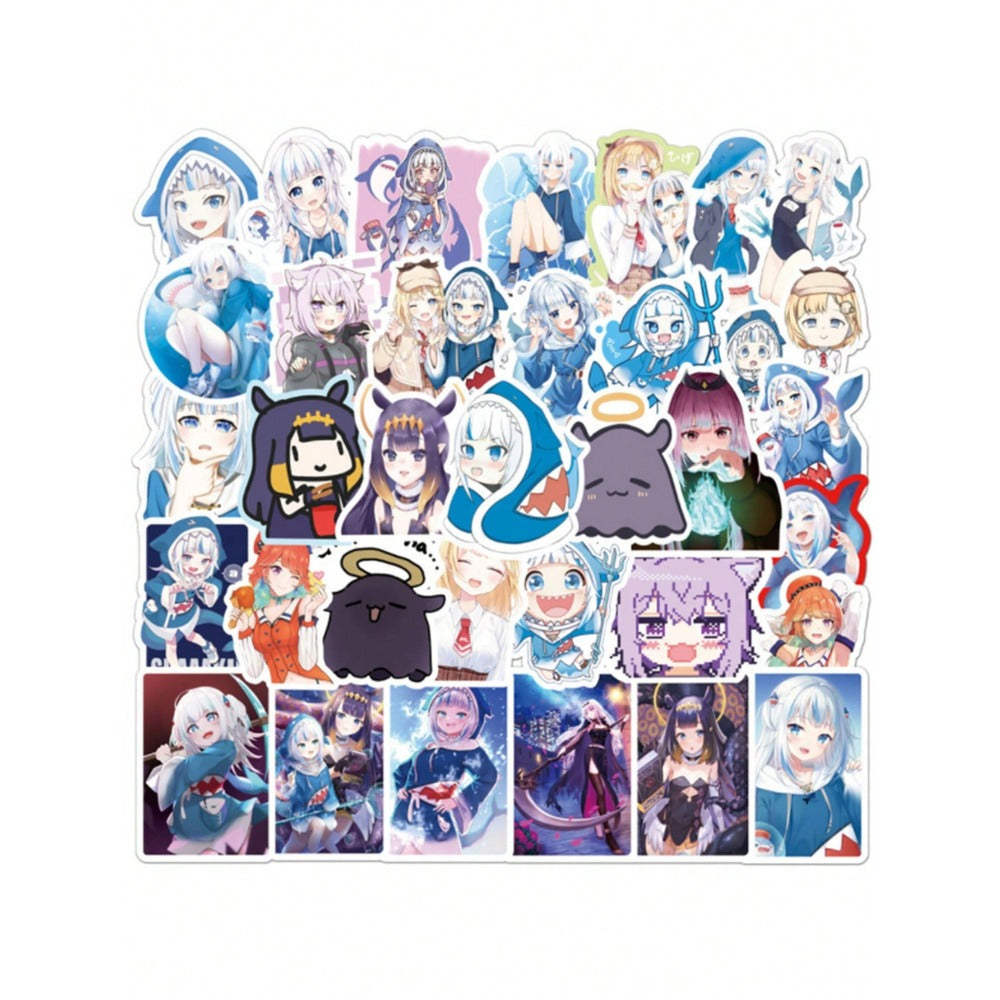 50PCS Art Illustration Popular Creative Cartoon Anime American Girl Characters GaruGula Decorative Style Graffiti Stickers Personality Fashion Creative Trend DIY Exquisite Decorative Decals for Cups, Helmets, Skateboards Popular Stickers Toys