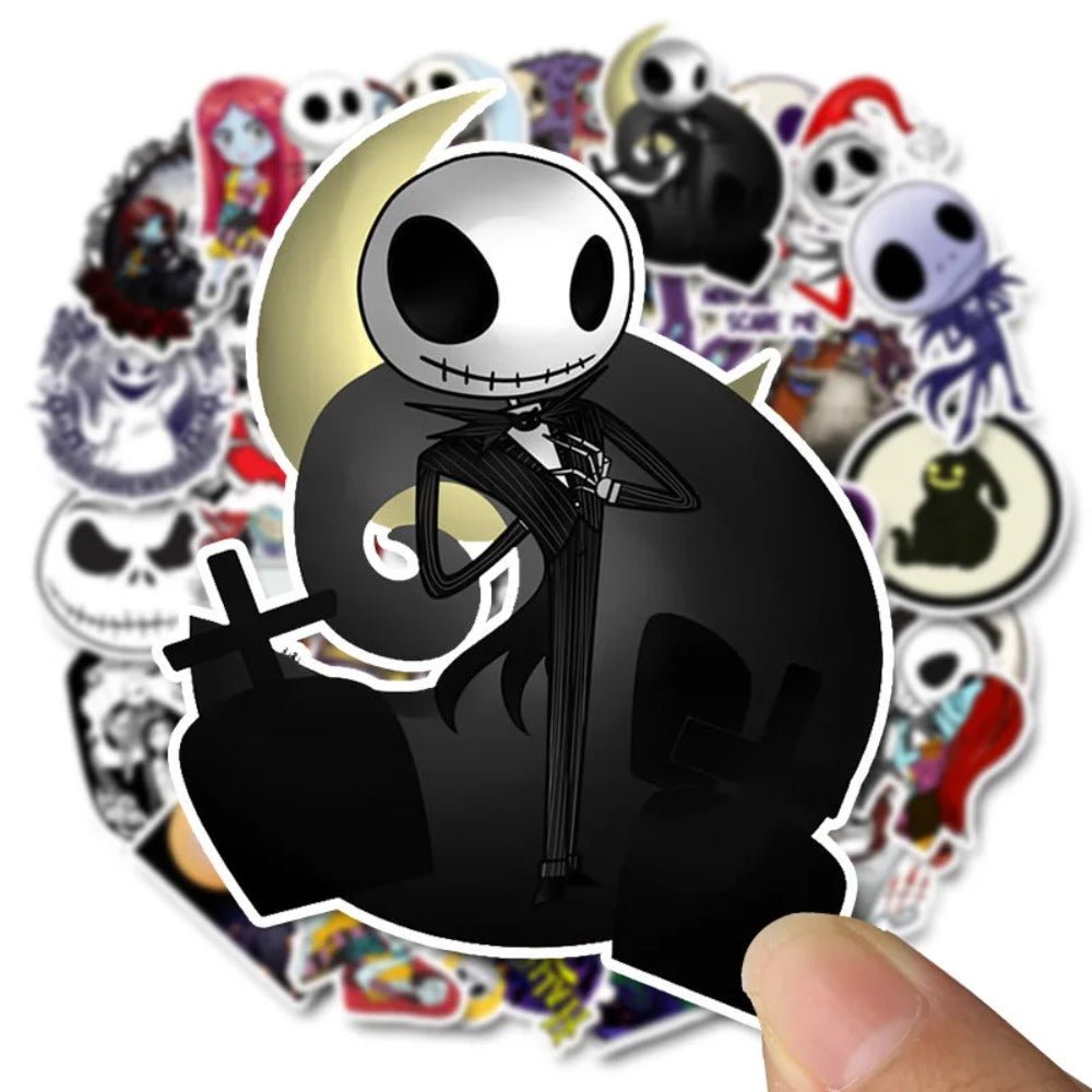 50PCS Hallow-Christmas Horror Night Stickers - Yuletide Terror & Spooky Festive Doodle Decals for December Dark Journals, Anti-Christmas Diaries & Holiday Subversion Art Projects
