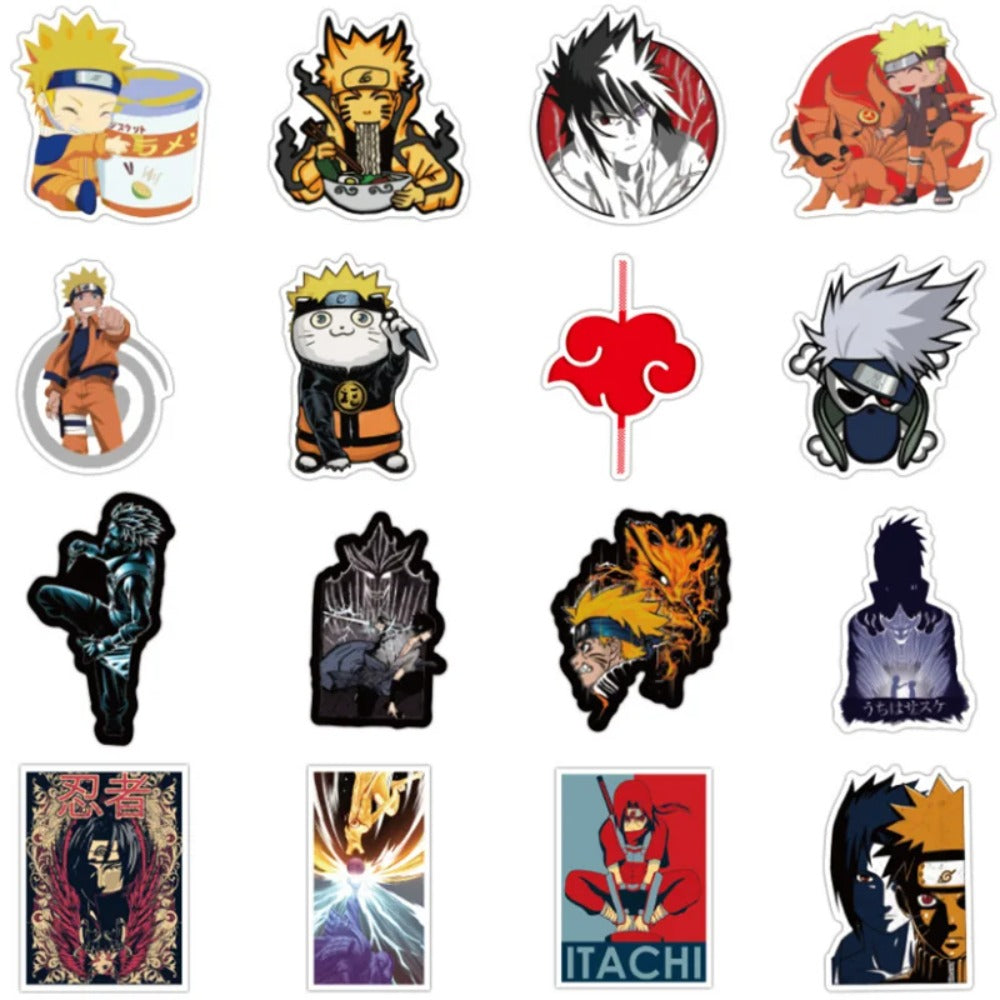 50PCS Adorable Chibi Ninja Characters Riman Doodle Stickers Perfect for Suitcases, Refrigerators, Skateboards, Water Bottles, Stationery Boxes Exquisite Creative Desktop Decor Decals