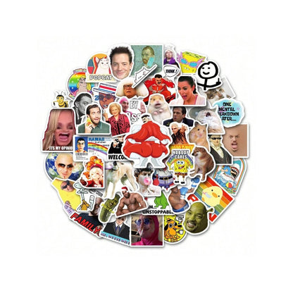 50PCS TV Parody Sticker Series: Stylish Creative DIY Decals for Suitcases, Laptops, Stationery Boxes, and Desktops