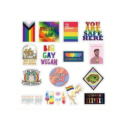 50PCS Gay Cartoon Doodle Stickers - Exquisite, Fashionable, Creative DIY Journal Decor Decals Suitable for Furniture, Skateboards, Helmets, Luggage, Laptops, and Stationery Boxes
