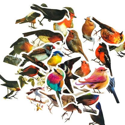 50PCS Cute Cartoon Bird Doodle Animal Stickers for Luggage, Helmets, Guitars, DIY Scrapbooks, Wall Decals, Toy Decorations
