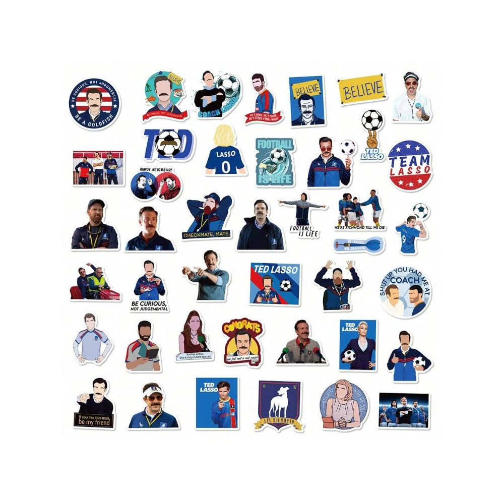50PCS Ted Coach Doodle Stickers for Luggage, Skateboards, Laptops, Water Bottles, Stationery Boxes, and Beautiful Desktop Decor