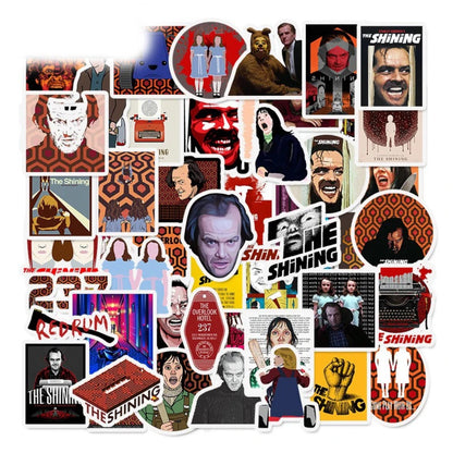 50PCS Classic Movie Shiny Doodle Stickers for Suitcases, Luggage, Refrigerators, Skateboards, Water Bottles, Helmets - Creative Decorative Decals