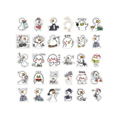 50PCS Adorable Duckling Animal Cartoon Doodle Stickers Exquisite and Stylish DIY Creative Decorative Stickers for Notebooks Suitable for Fridges, Water Bottles, Helmets, Guitars, Skateboards, and Stationery Boxes