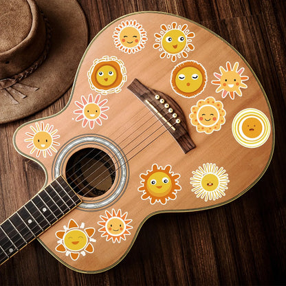 50PCS Cartoon Cute Sun Doodle Stickers Exquisite Fashion Creative DIY Journal Decorative Decals Suitable for Skateboards, Guitars, Laptops, Water Bottles, and Stationery Cases