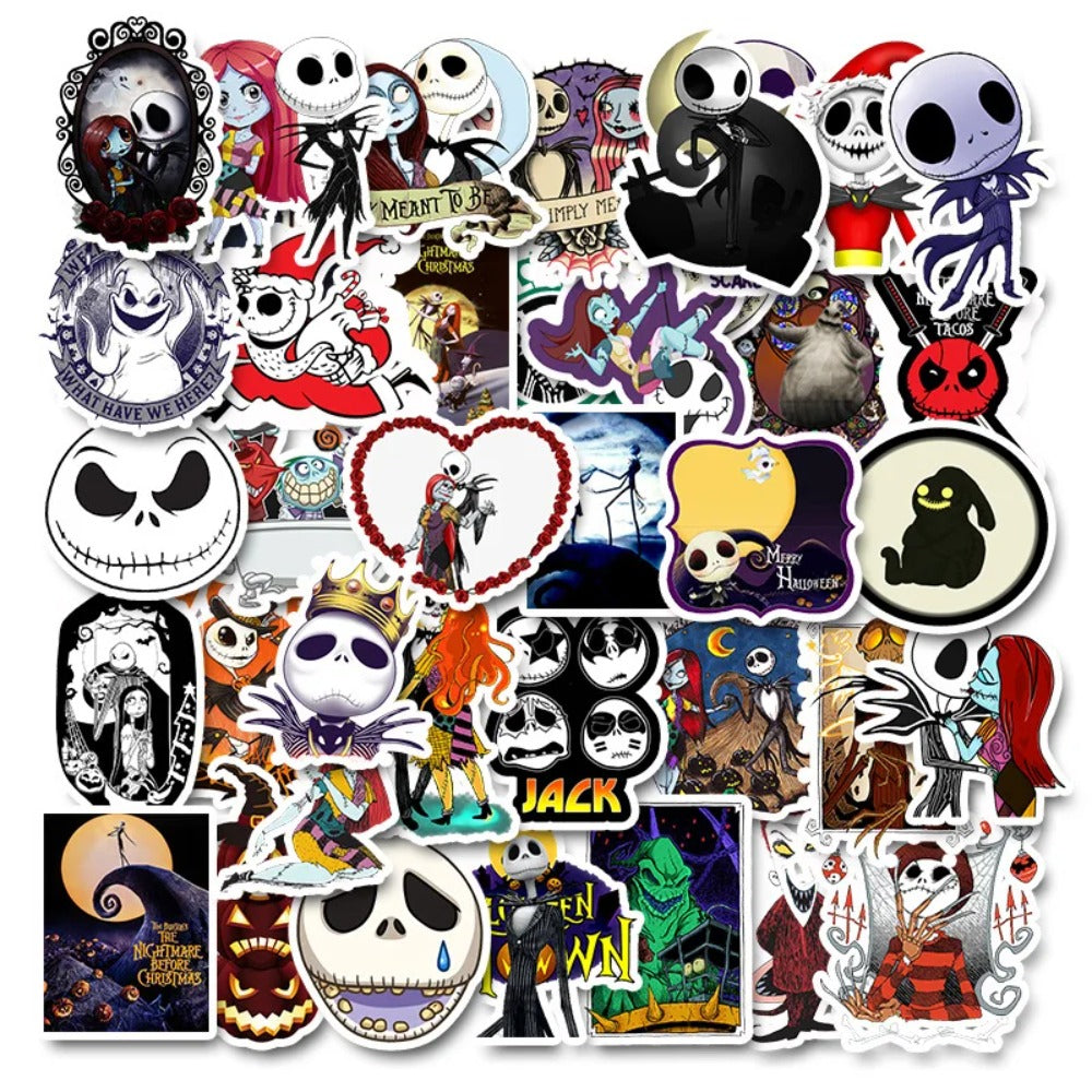 50PCS Hallow-Christmas Horror Night Stickers - Yuletide Terror & Spooky Festive Doodle Decals for December Dark Journals, Anti-Christmas Diaries & Holiday Subversion Art Projects