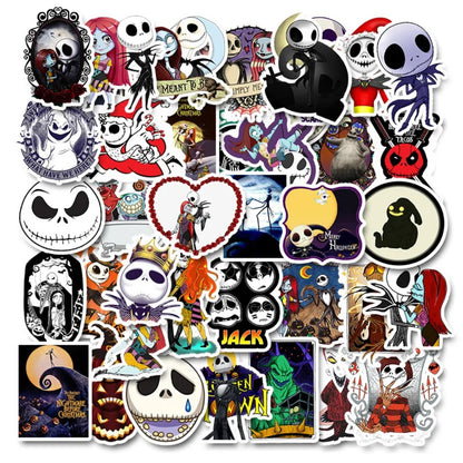 50PCS Hallow-Christmas Horror Night Stickers - Yuletide Terror & Spooky Festive Doodle Decals for December Dark Journals, Anti-Christmas Diaries & Holiday Subversion Art Projects