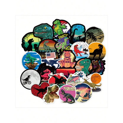 50PCS Cartoon Dinosaur World Doodle Stickers Exquisite, Stylish & Creative DIY Decorative Stickers for Notebooks Suitable for Cups, Helmets, Skateboards, Fridges & Stationery Boxes
