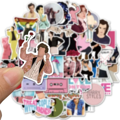 50PCS British Pop Singer Merchandise Graffiti Stickers for Suitcases, Laptops, Skateboards, Water Bottles, Helmets, Stationery Boxes, and Elegant Desktop Decor Decals