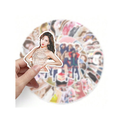 50PCS Popular Korean Girl Group TWICE Graffiti Stickers Perfect for Suitcases, Laptops, Skateboards, Water Bottles, and Journals Exquisite DIY Creative Decorative Decals
