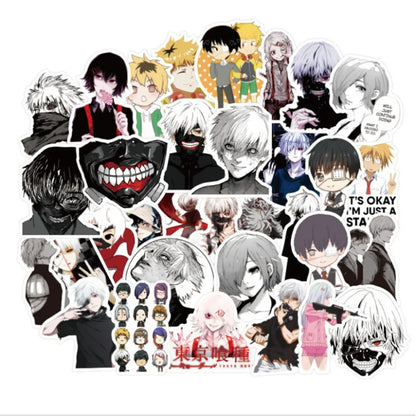 50PCS Tokyo Ghoul Anime Doodle Stickers for Suitcases, Laptops, Skateboards, Stationery Cases, and Desktop Decor