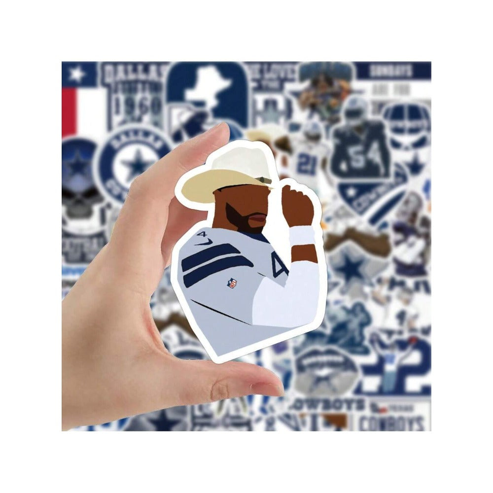 50PCS Dallas Football Graffiti Stickers Exquisite, Stylish, Creative Decorative Stickers for Notebooks Perfect for Suitcases, Laptop Cases, Phone Cases, and Stationery Boxes