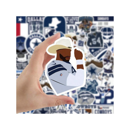 50PCS Dallas Football Graffiti Stickers Exquisite, Stylish, Creative Decorative Stickers for Notebooks Perfect for Suitcases, Laptop Cases, Phone Cases, and Stationery Boxes