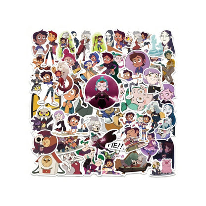 50PCS Owl Magic Wand Cartoon Doodle Stickers Exquisite, Fashionable, Creative DIY Journal Decorations Suitable for Refrigerators, Skateboards, Water Bottles, Helmets, Guitars, and Stationery Boxes