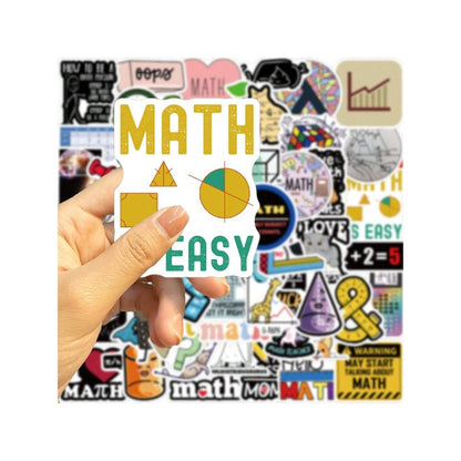 50PCS Cartoon Math Number Pattern Doodle Stickers Exquisite, Stylish, Creative DIY Journal Decorations Suitable for Cups, Helmets, Skateboards, Refrigerators, and Stationery Boxes