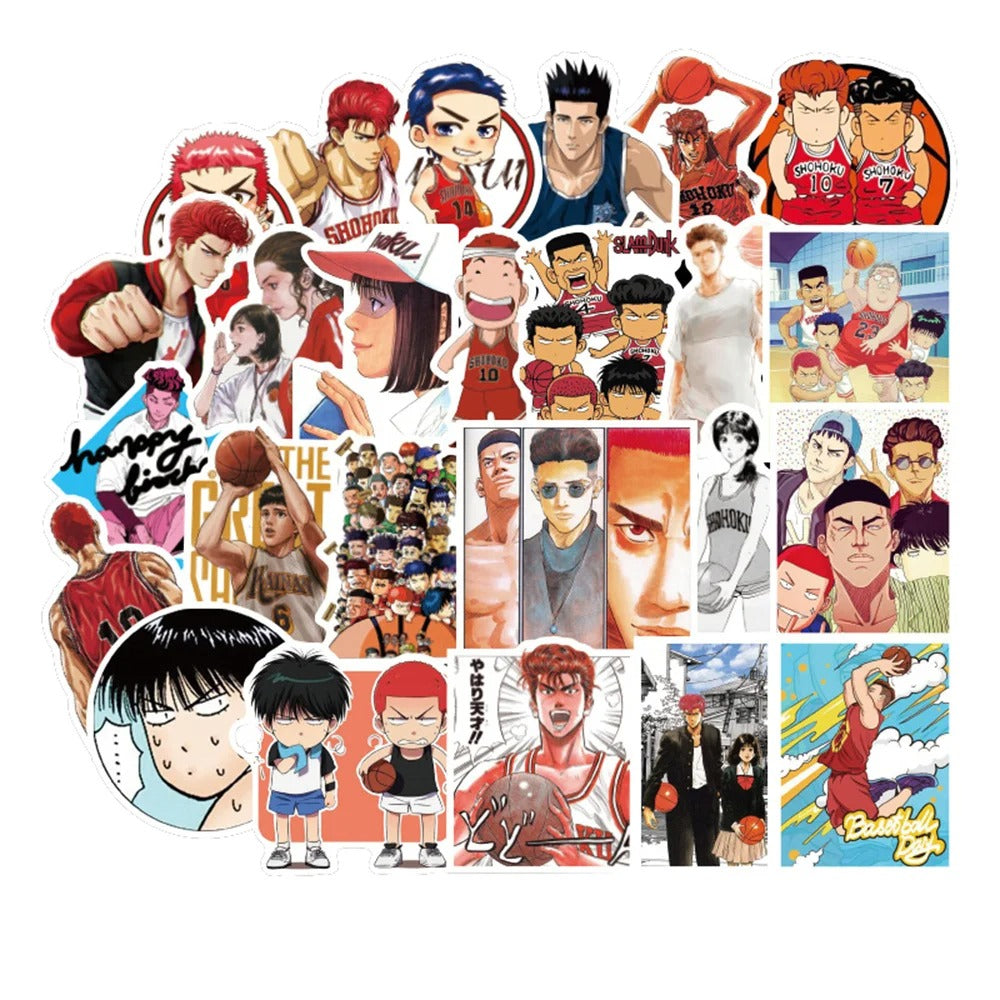 50PCS Slam Dunk Anime Doodle Stickers Perfect for Helmets, Luggage, Phone Cases, Laptops, Stationery Boxes, Water Bottles Exquisite DIY Desktop Decor Decals