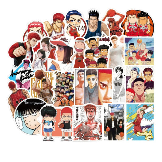 50PCS Slam Dunk Anime Doodle Stickers Perfect for Helmets, Luggage, Phone Cases, Laptops, Stationery Boxes, Water Bottles Exquisite DIY Desktop Decor Decals