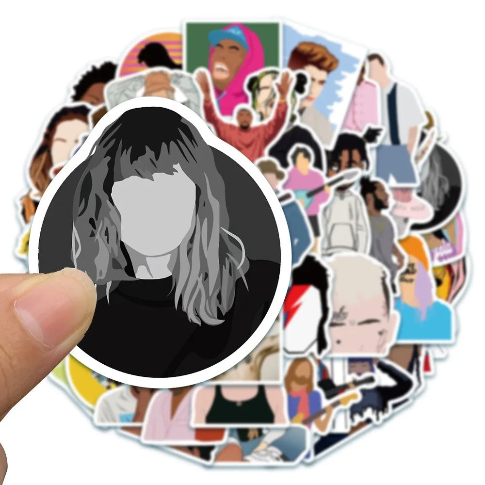 50PCS Lil Peep Graffiti Stickers for Hip-Hop Music Suitable for Notebooks, Luggage, Skateboards, Water Bottles, Stationery Cases, and Desktop Decor