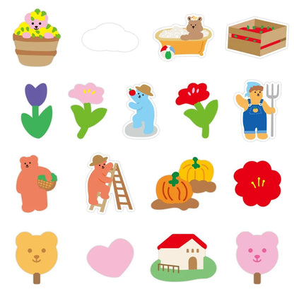 50-Piece Set of Adorable Cartoon Korean-Style Bear Stickers Celebrating Life Suitable for Suitcases, Laptops, Skateboards, Water Bottles, Helmets, Stationery Boxes, and Desktop Decorations