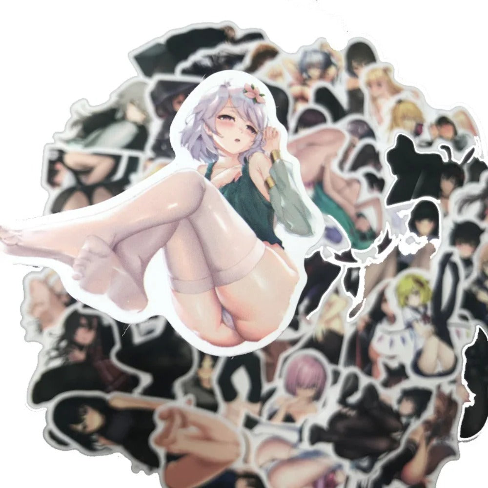 50PCS Anime Girl Stickers - Kawaii Style Decals for Laptops, Planners, Water Bottles & Japanese Pop Culture Gifts