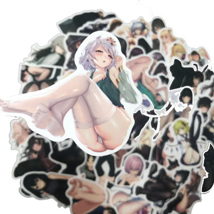 50PCS Anime Girl Stickers - Kawaii Style Decals for Laptops, Planners, Water Bottles & Japanese Pop Culture Gifts