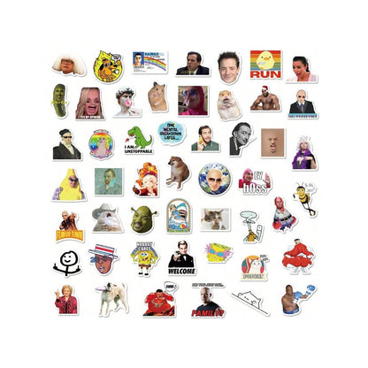 50PCS TV Parody Sticker Series: Stylish Creative DIY Decals for Suitcases, Laptops, Stationery Boxes, and Desktops