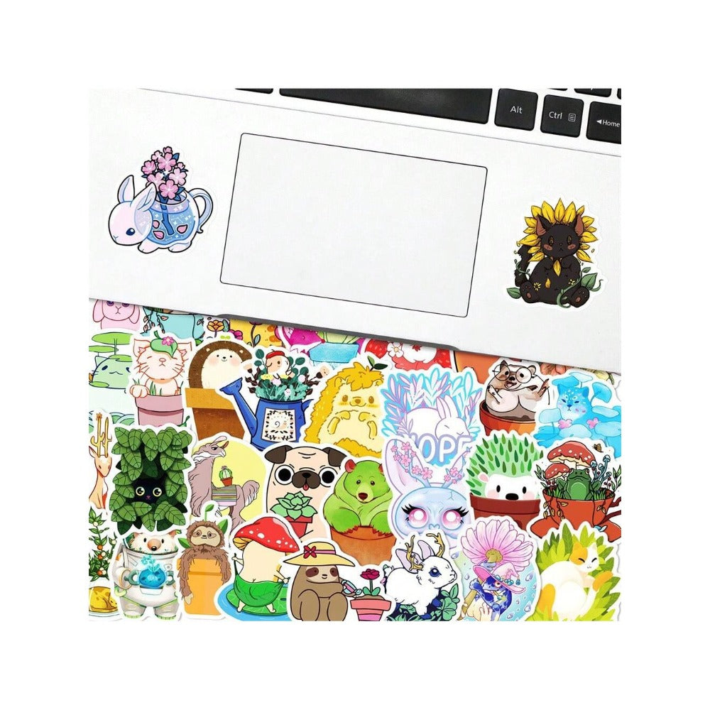 50PCS Cartoon Forest Animals Adorable Doodle Stickers Exquisite, Fashionable, Creative DIY Decorative Decals Suitable for Suitcases, Skateboards, Notebooks, Stationery Boxes