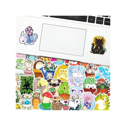 50PCS Cartoon Forest Animals Adorable Doodle Stickers Exquisite, Fashionable, Creative DIY Decorative Decals Suitable for Suitcases, Skateboards, Notebooks, Stationery Boxes