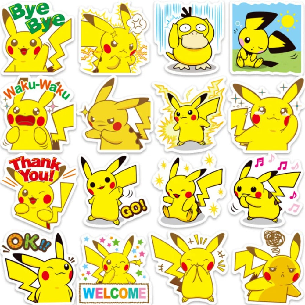 50PCS Cute Cartoon Pokémon Doodle Stickers Exquisite, Fashionable, Creative DIY Planner Decor Decals Perfect for Mugs, Helmets, Skateboards, and Pencil Cases