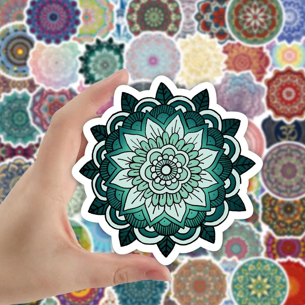 60PCS Mandala of Entropy Stickers - Chaos Containment Decals for Cognitive Diffusion Logs, Mental Scattering Maps & Information Overload Sanctuaries