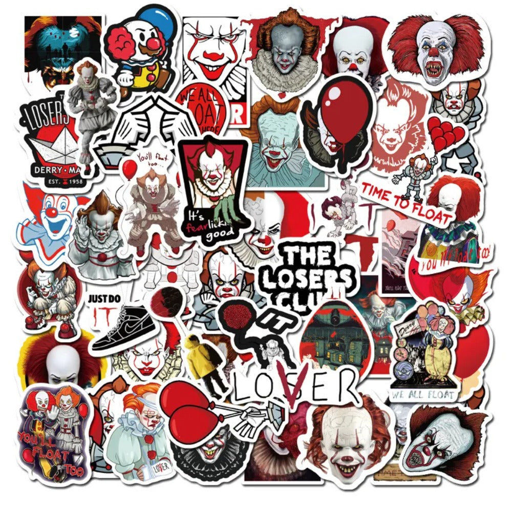 50PCS Classic Horror Movie Joker Graffiti Stickers Exquisite DIY Personalized Decorative Decals Suitable for Skateboards, Water Bottles, Helmets, and Stationery Cases