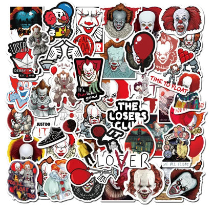50PCS Classic Horror Movie Joker Graffiti Stickers Exquisite DIY Personalized Decorative Decals Suitable for Skateboards, Water Bottles, Helmets, and Stationery Cases