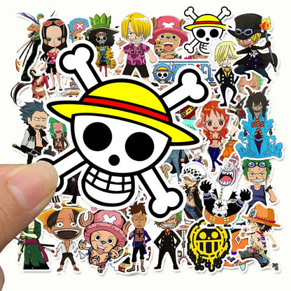 50PCS Passionate Classic One Piece Anime Cartoon Character Doodle Stickers Perfect for Backpacks, Skateboards, Water Bottles, Helmets, Guitars, Stationery Boxes, and Desktop Decoration