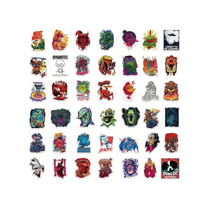 50PCS Cartoon Beast Doodle Stickers - Exquisite, Stylish, and Creative DIY Decorative Decals for Notebooks, Skateboards, Guitars, Laptops, and Stationery Cases