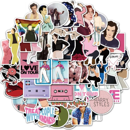 50PCS British Pop Singer Merchandise Graffiti Stickers for Suitcases, Laptops, Skateboards, Water Bottles, Helmets, Stationery Boxes, and Elegant Desktop Decor Decals