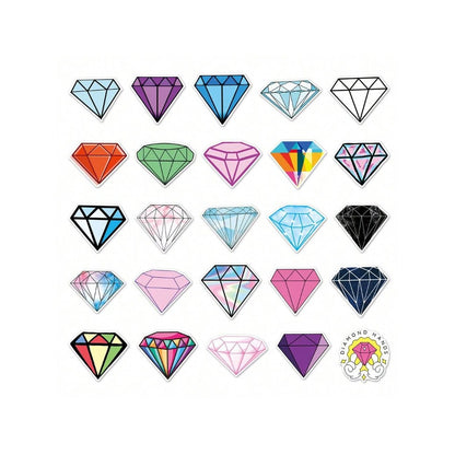 50PCS Sparkling Diamond Cartoon Doodle Stickers Exquisite Creative DIY Decorative Decals Suitable for Phone Cases, Luggage, Refrigerators, Guitars, Skateboards, Stationery Boxes, and Desktops
