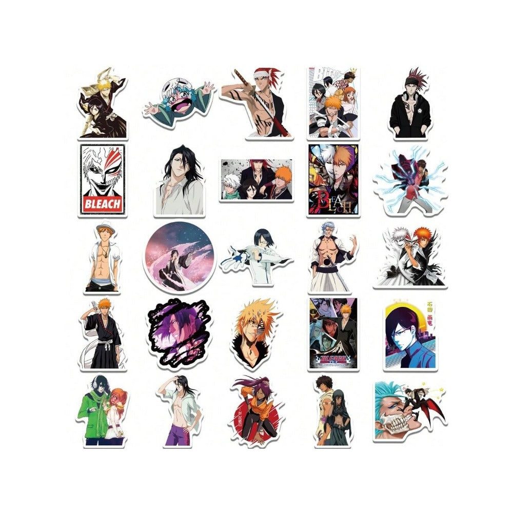 50PCS Japanese Anime Classic Bleach: Thousand-Year Blood War Doodle Stickers Exquisite Creative DIY Journal Decorative Decals Suitable for Suitcases, Laptops, Water Bottles, Helmets, and Stationery Cases
