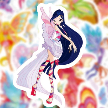 50 PCS Cute Cartoon Mermaid Fairy Tale Girl Doodle Stickers for Suitcases, Skateboards, Water Bottles, Helmets, Guitars, and More Perfect DIY Desktop and Planner Decorative Decals