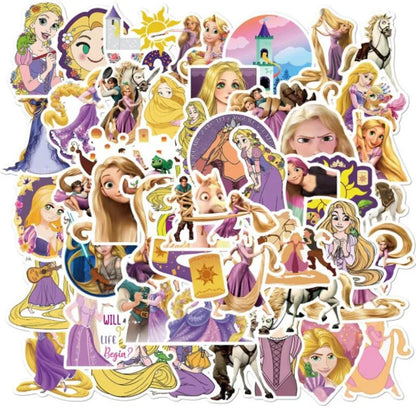 50PCS Animated Movie Princess Girls Cartoon Doodle Stickers for Suitcases, Laptops, Skateboards, Water Bottles, and Stationery Cases