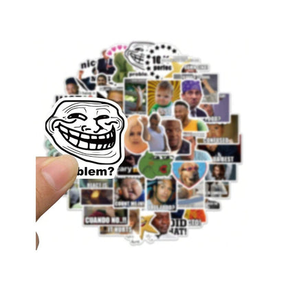 50PCS Cartoon TV Series Funny Emoticon Doodle Stickers Exquisite, Fashionable, Creative DIY Journal Decorations Suitable for Suitcases, Laptops, Diaries, and Stationery Boxes